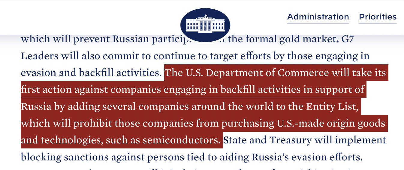 Новые санкции против китайских компаний от Белого дома — за Россию
