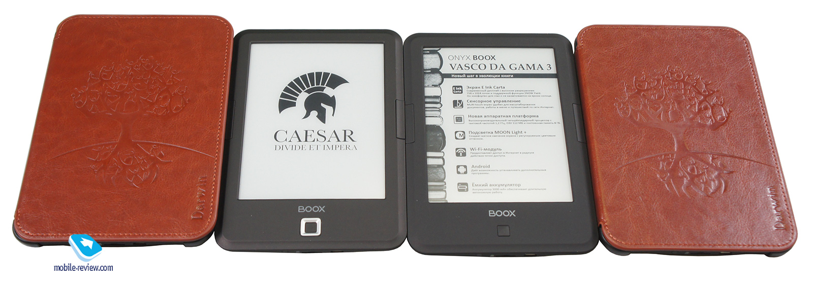 Cравнение четырех электронных книг ONYX: Caesar 3, Vasco Da Gama 3, Darwin 5 и Darwin 6