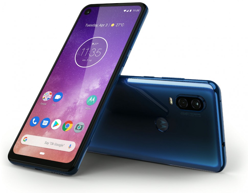 Motorola one Vision_ROW_Saphire Gradient_Laydown Combo