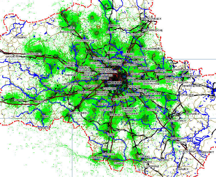 Карта покрытия сотовой связи