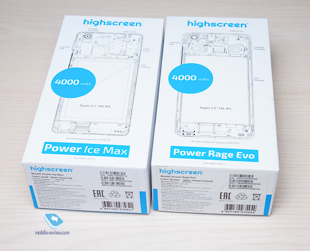 Highscreen Power Ice Max и Rage Evo