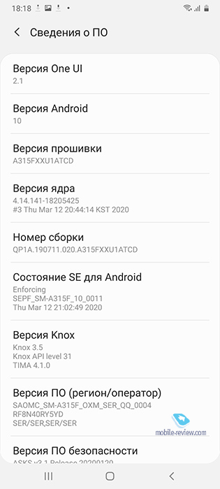 Обзор смартфона Samsung A31 (SM-A315F/DS)